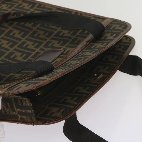 FENDI Zucca Canvas Tote Bag Black Brown Auth yk11261 - Picture 7 of 16